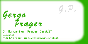 gergo prager business card